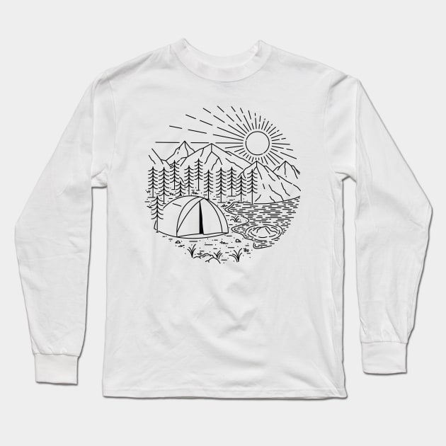 Camping Long Sleeve T-Shirt by quilimo